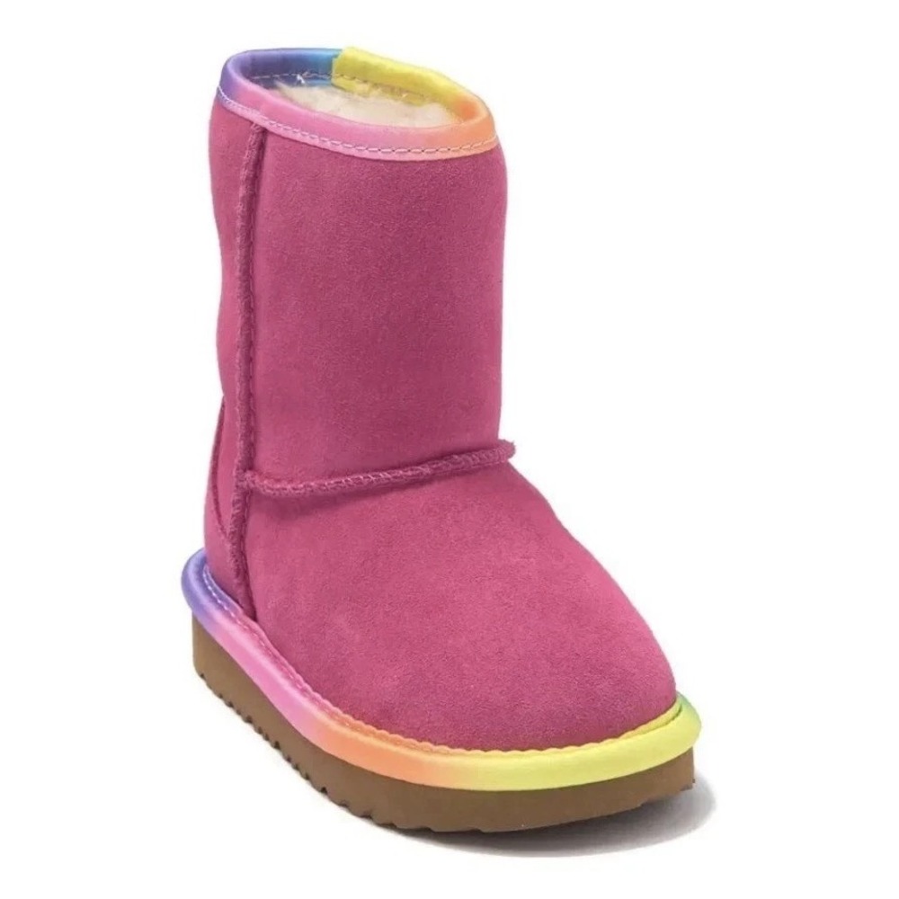 UGG Classic Short II Rainbow Pink Shearling Lined Boots Size 6 New